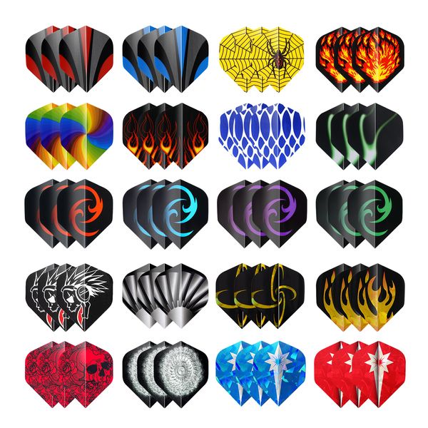 Dart Flights Standard, 60 Stück, bunt gemischt